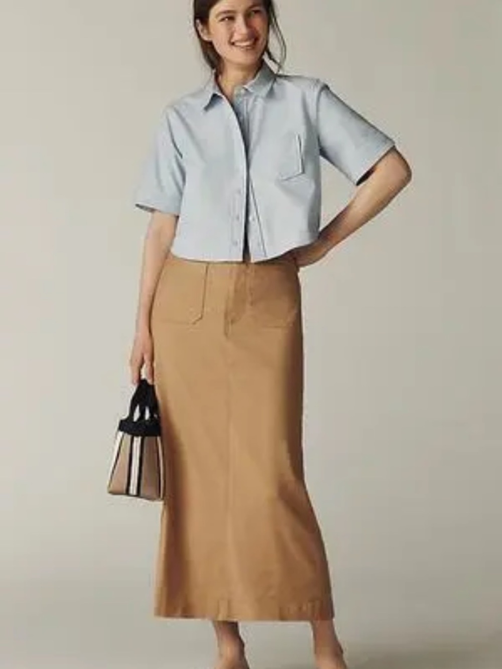 Anthropologie Maeve Collette Linen Stretch Maxi Skirt - NWT - XL - Camel